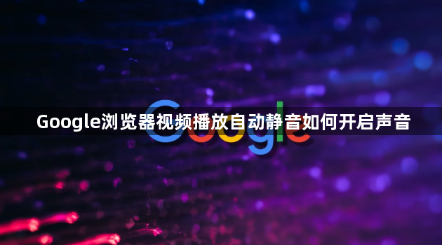 Google浏览器视频播放自动静音如何开启声音1