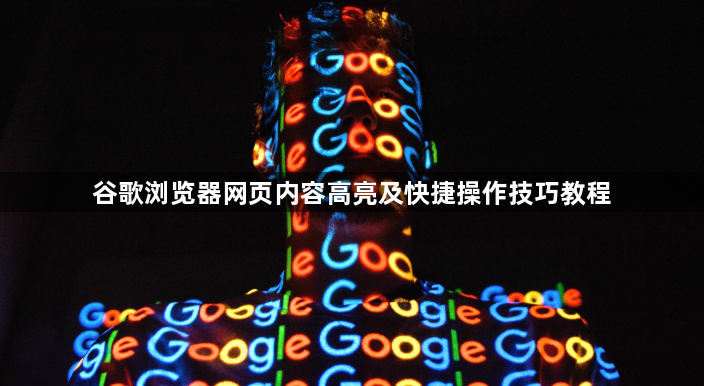 谷歌浏览器网页内容高亮及快捷操作技巧教程1