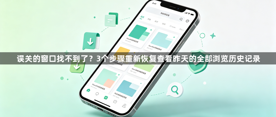 误关的窗口找不到了？3个步骤重新恢复查看昨天的全部浏览历史记录1