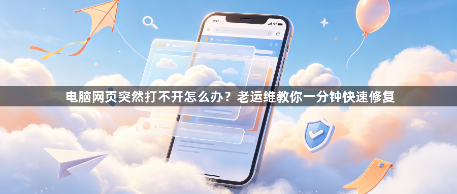 电脑网页突然打不开怎么办？老运维教你一分钟快速修复1