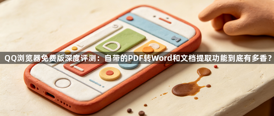 QQ浏览器免费版深度评测：自带的PDF转Word和文档提取功能到底有多香？1