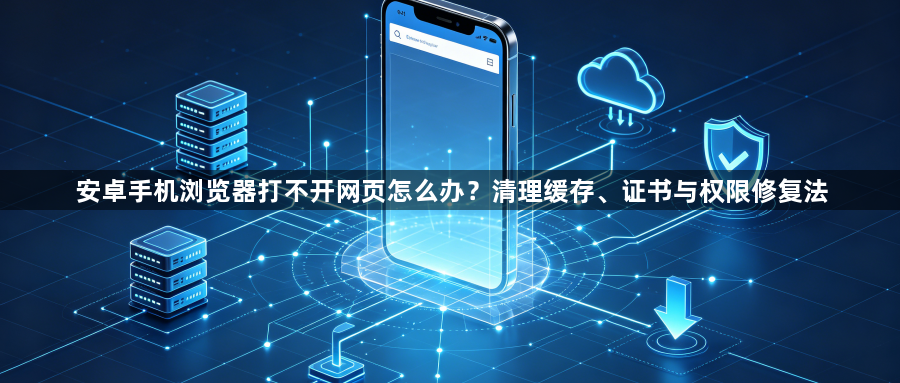 安卓手机浏览器打不开网页怎么办？清理缓存、证书与权限修复法1